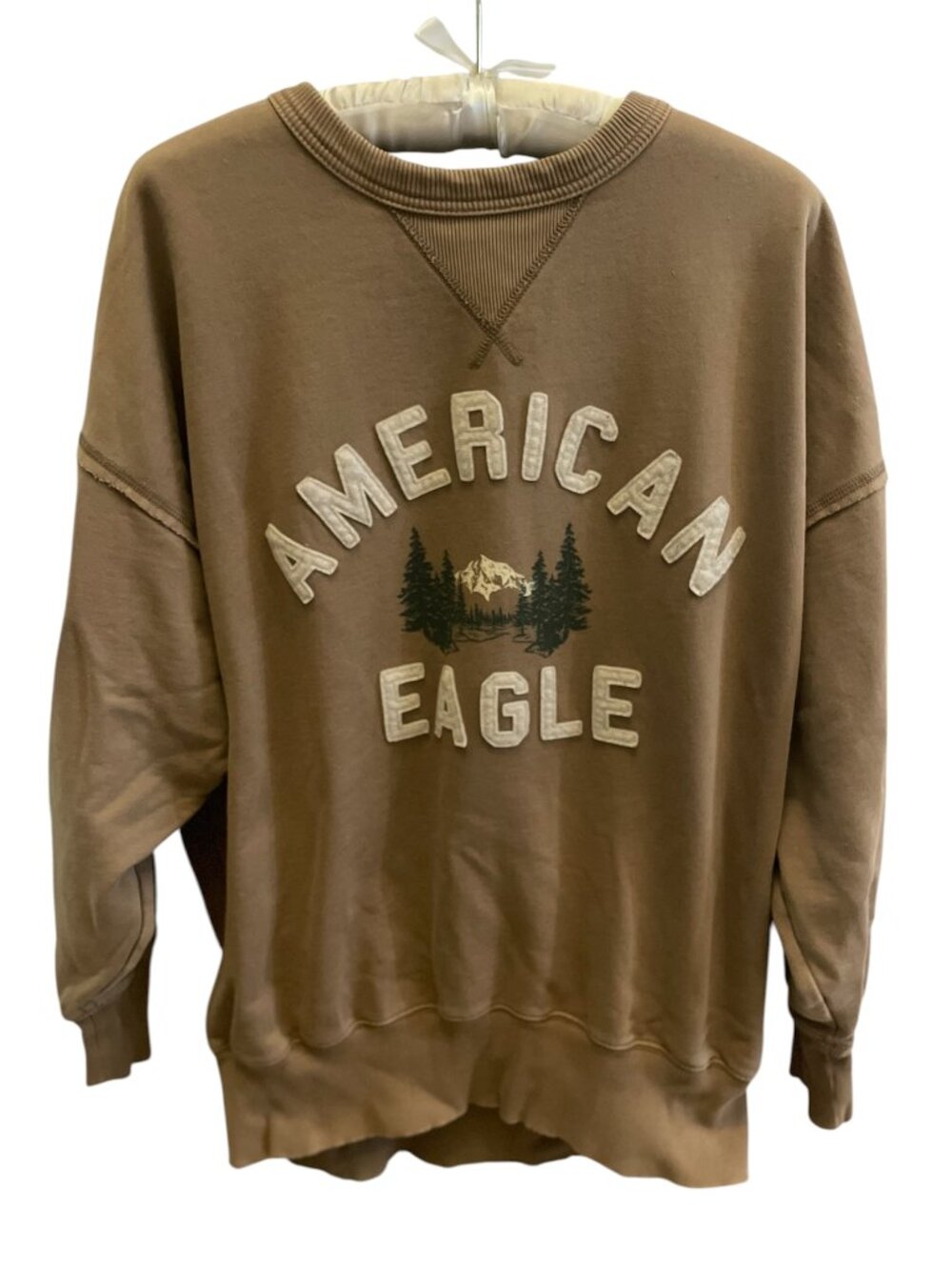 American Eagle Crew Neck Sweatshirt Adult Medium Tan